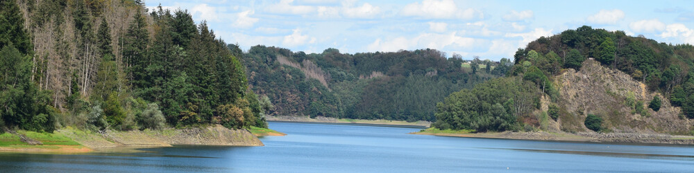 Blick auf das Becken der Wahnbachtalsperre Blick auf die Wahnbachtalsperre