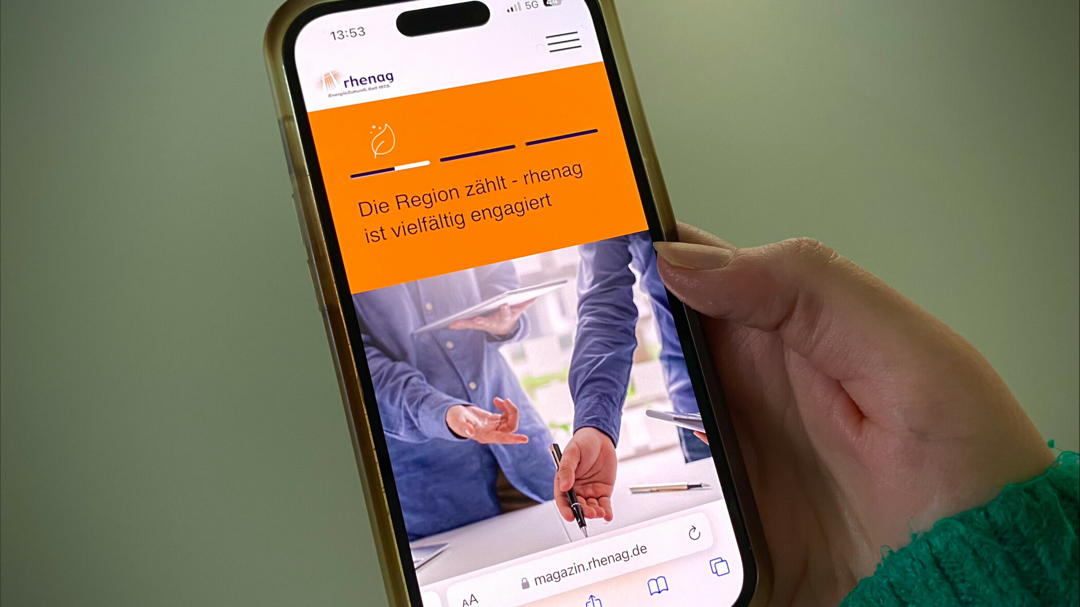 Neues Kundenmagazin Mobile Mobileansicht des neuen rhenag Kundenmagazins