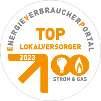 Top Lokalversorger 2023 im Bereich Strom und Gas Siegel